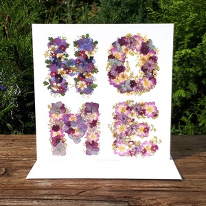 Carte de maison personnalisée, impression de fleurs pressées, carte vierge, cartes pour jardiniers