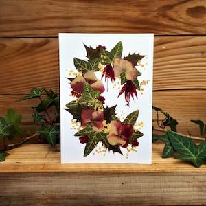 Christmas Card, Pressed Flower PRINT