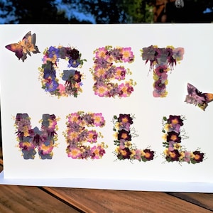 Carte Get Well personnalisée, Imprimé Fleur pressée
