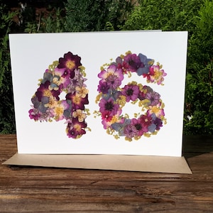 パーソナライズされた No 46 カード、押し花プリント