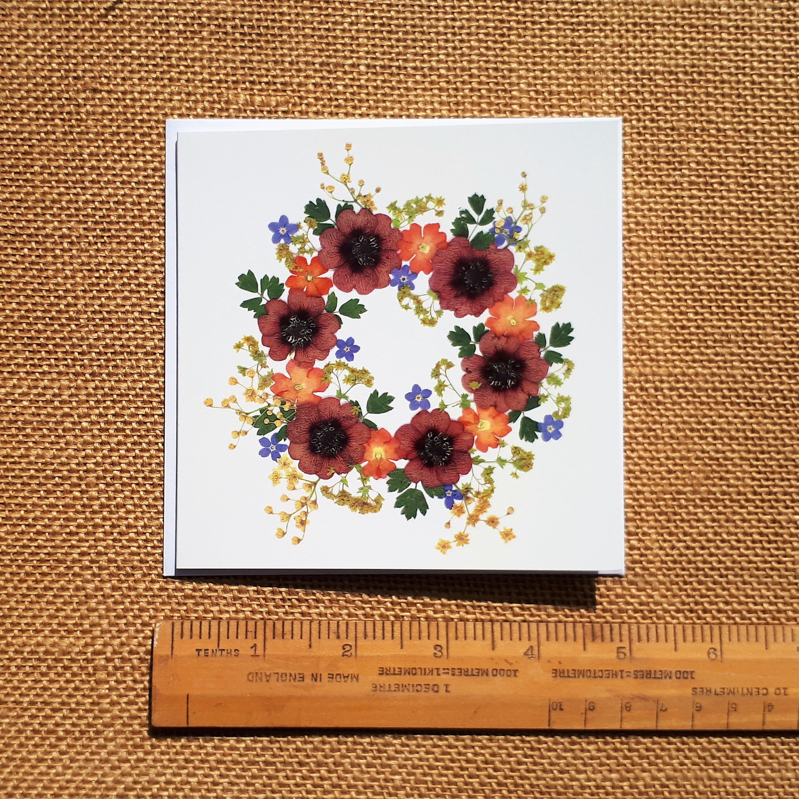 Personalised Peach Flower Card Pressed Flower PRINT Blank Etsy UK