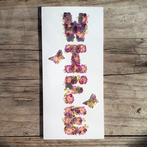Carte d'anniversaire de femme, carte d'anniversaire de femme, impression personnalisée de fleurs pressées, carte vierge