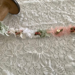 Fabric ruffles, Snippets, Apricot, Marie Anionette ruffles, Lace and Trim. Bridal trim, 40cm