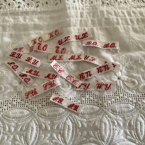 10 labels, Vintage French Laundry Labels, Monograms, Initials, Laundry labels