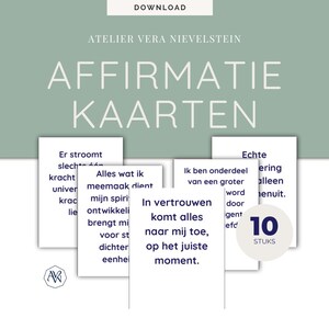 Druckfertiges Affirmationskartenset – 10 spirituelle Karten – Goldener-Schnitt-Format – PDF-Download mit Mini-Zine mit Anwendungstipps.