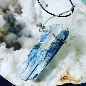 Kyanite and Clear Quartz Pendant