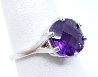 Amethyst ring - February birthstone,gold ring,silver ring,Cushion cut,Amethyst,ring,Jewelry,Solitaire ring, gift,purple ring , Black friday