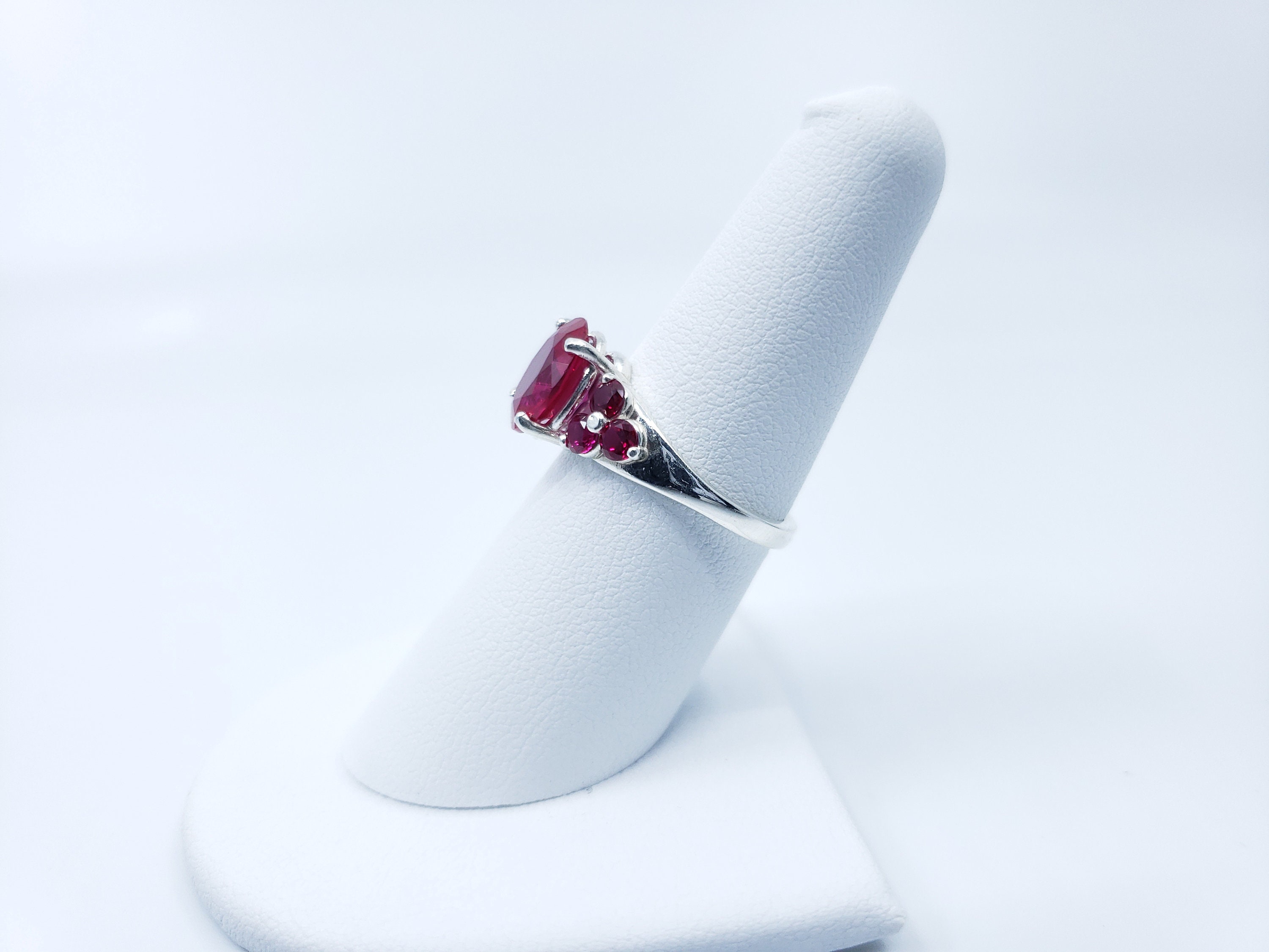 Ruby Ring Oval Cut With Accent Stones Multistone Gold or - Etsy