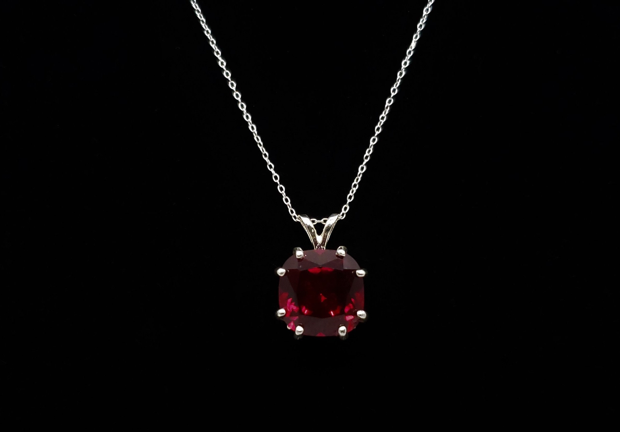 Ruby Necklace Ruby PendantSterling silver8 | Etsy