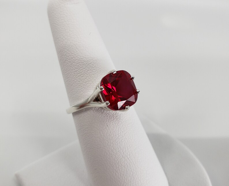 Ruby ring | Cushion cut ruby ring,Gold,silver,solitaire ring,Ruby,Ruby ring silver,July birthstone, Ruby Jewelry for her , Black friday 