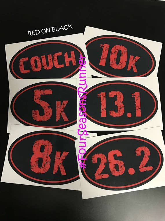 Oval Running Vinyl Decal Couch 5k 8k 10k 13 1 26 2 Runner Etsy