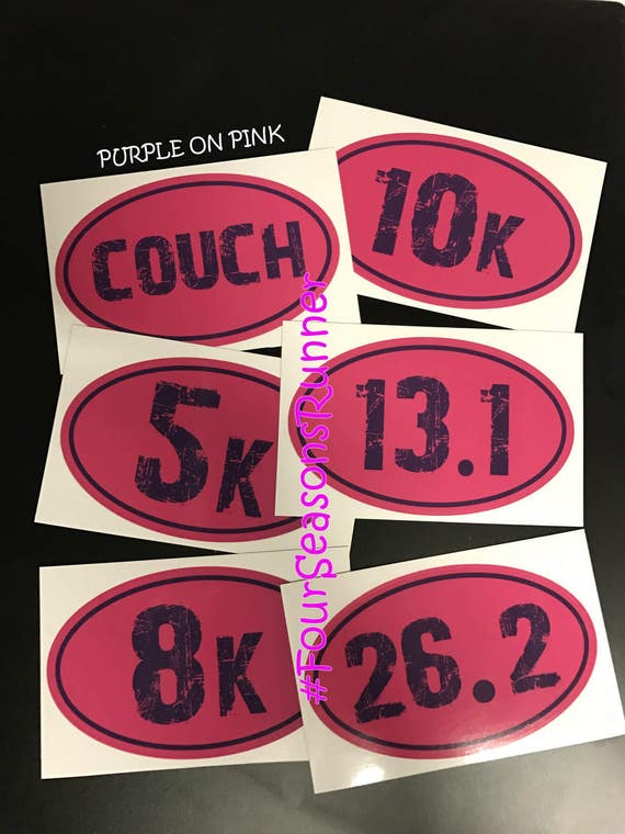 Oval Running Vinyl Decal Couch 5k 8k 10k 13 1 26 2 Runner Etsy