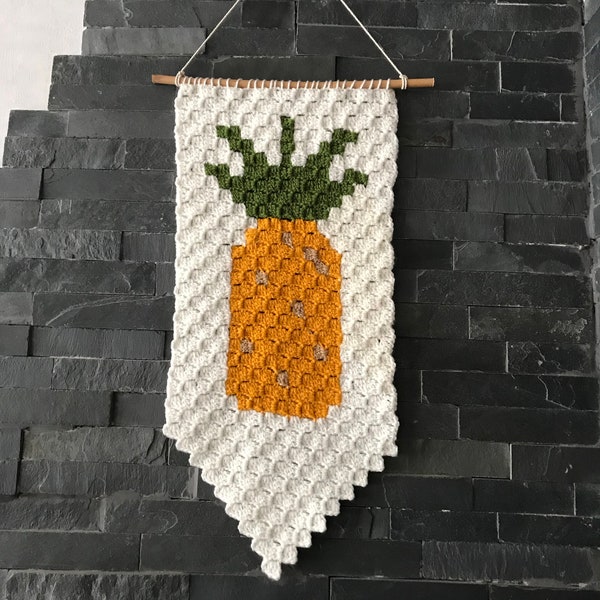 décoration bannière ananas au crochet 100% fait main