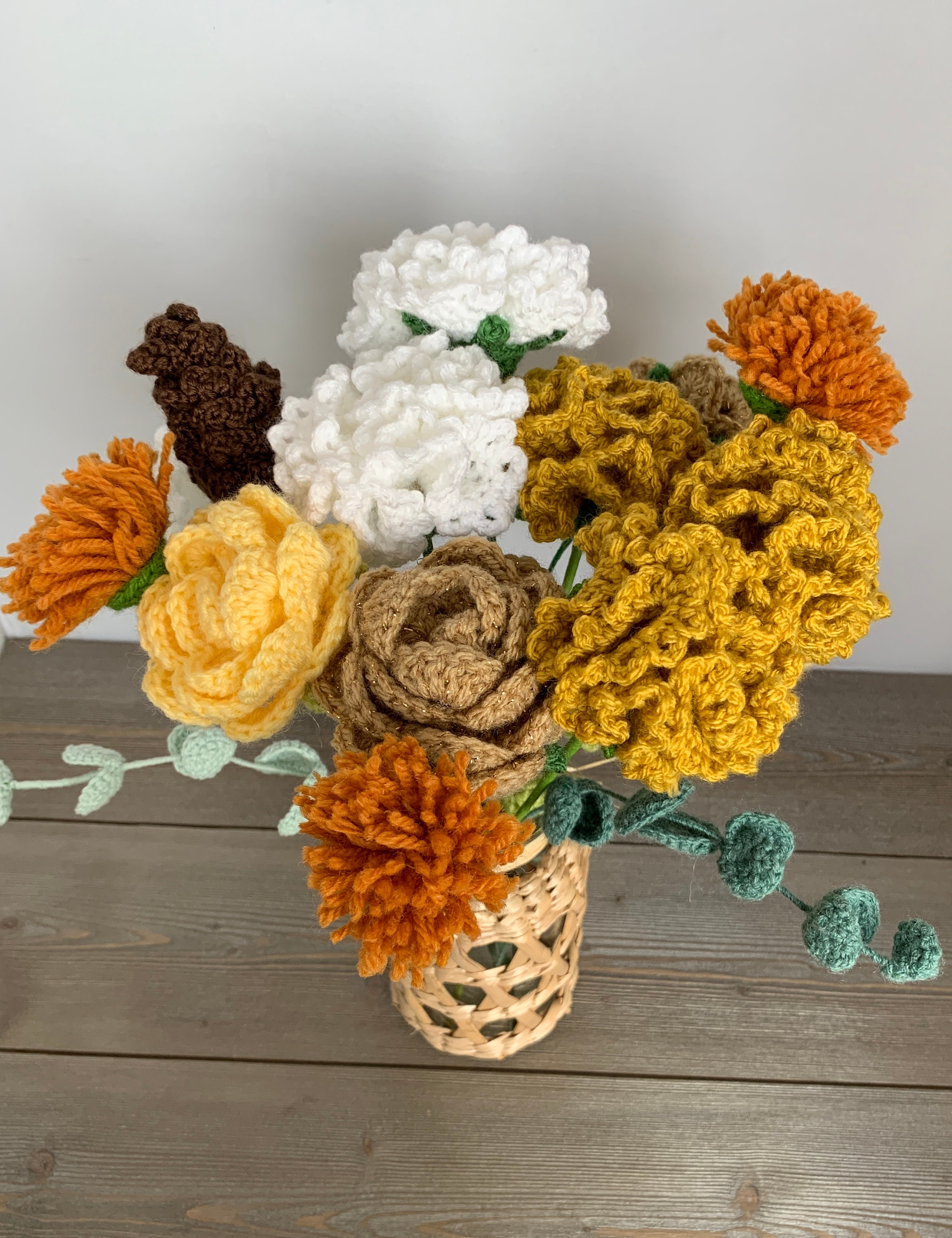 Bouquet de Fleurs Au Crochet 100% Fait Main