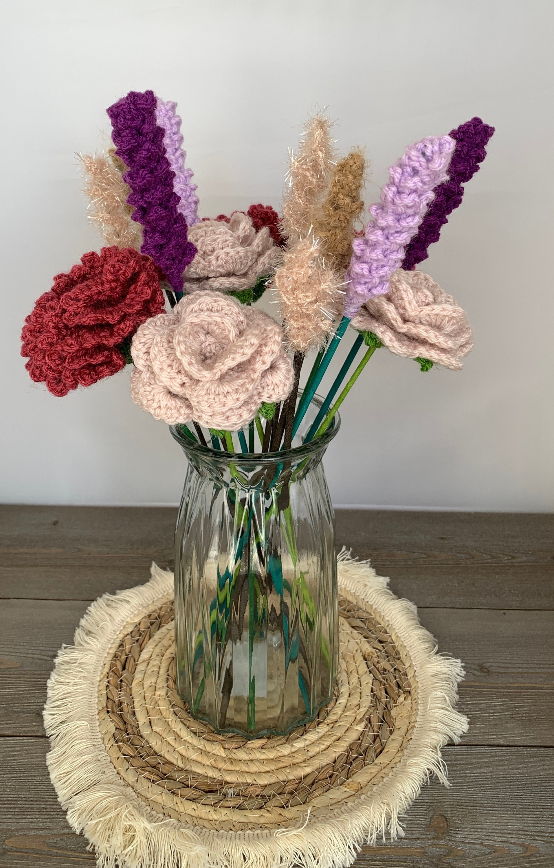 Bouquet de Fleurs Au Crochet 100% Fait Main