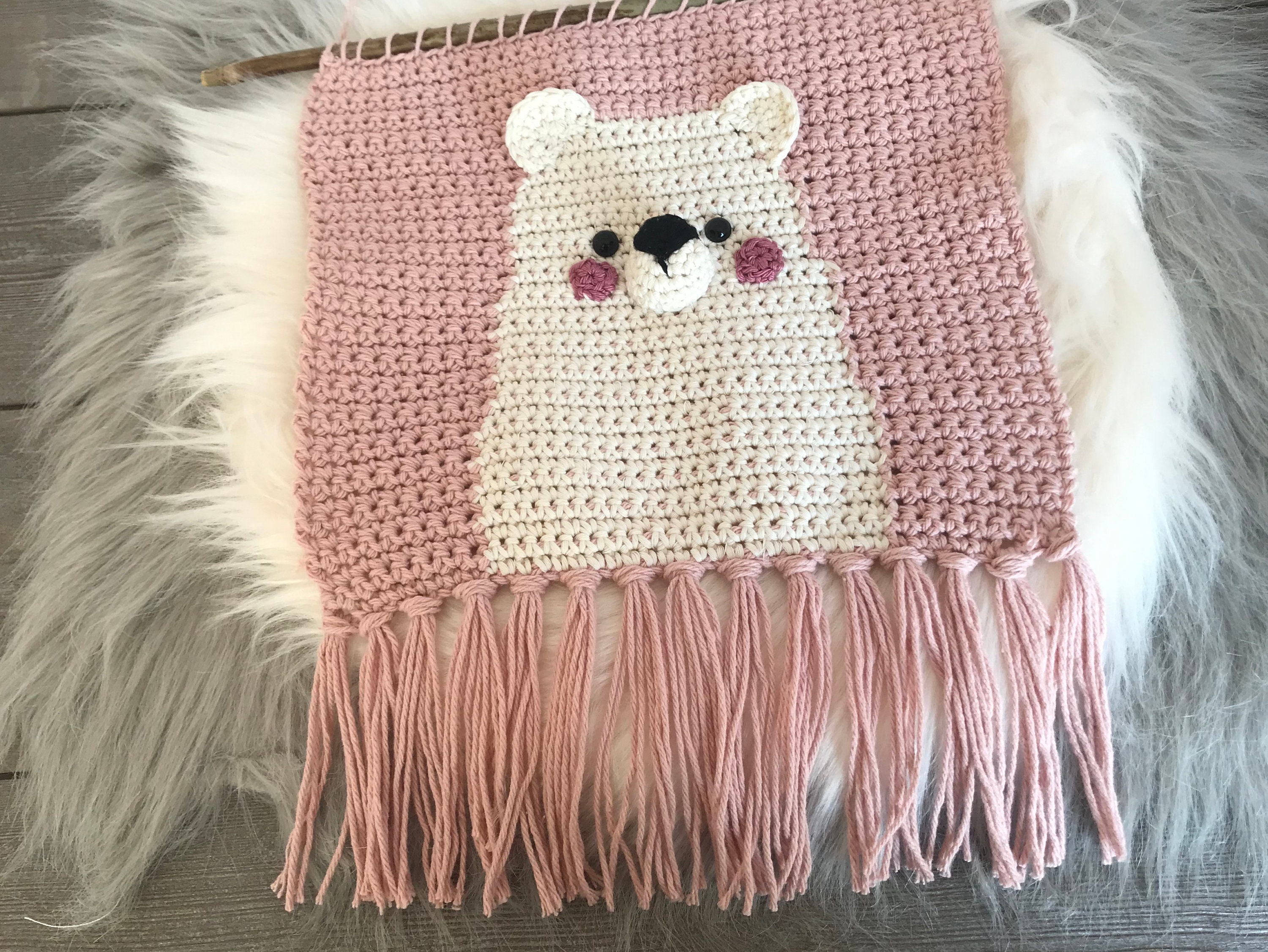 Tissage Murale Ours Polaire Au Crochet