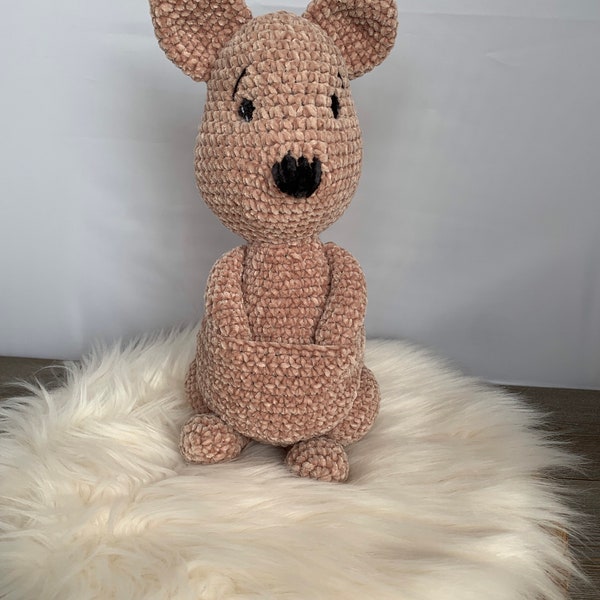 Doudou kangourou au crochet 100% fait main