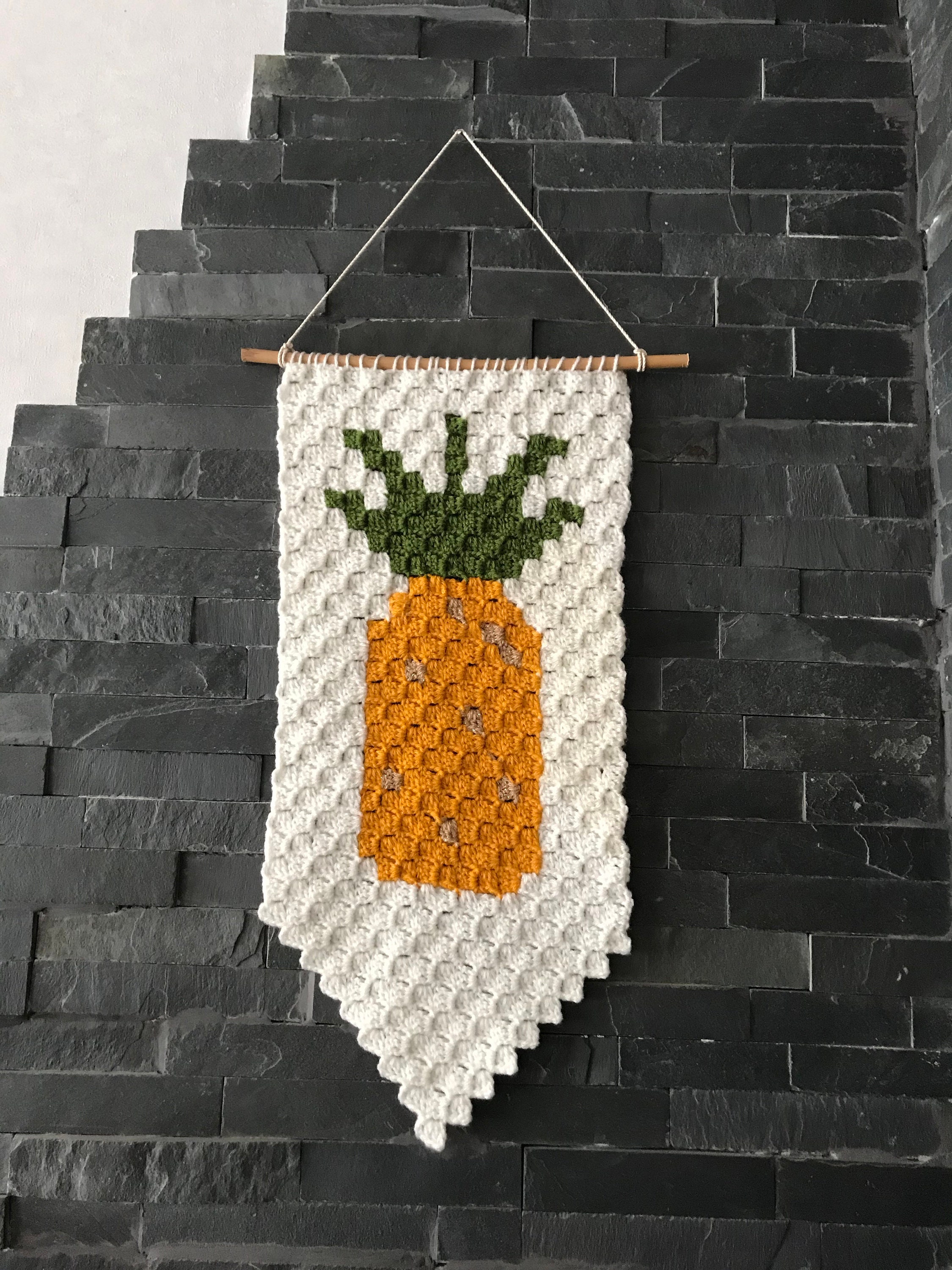 Bannière Ananas Au Crochet
