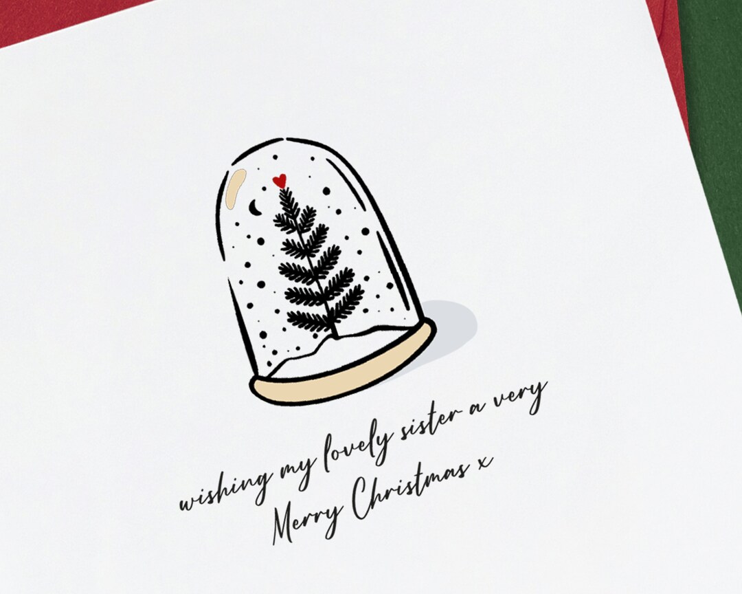 Christmas Card for Sister Sister Christmas Card Christmas Etsy UK