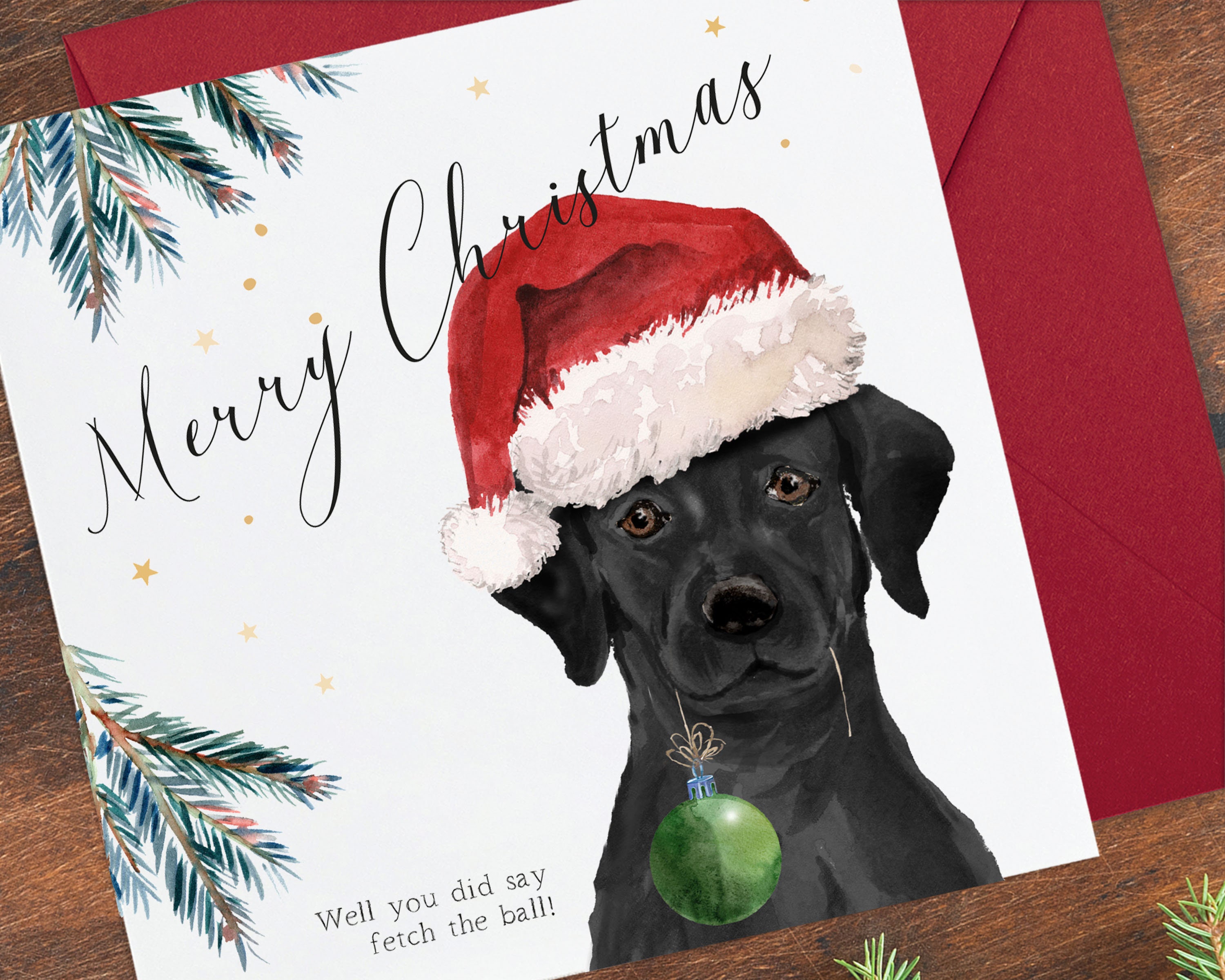 Black Labrador Christmas Card Black Lab Christmas Card Etsy UK