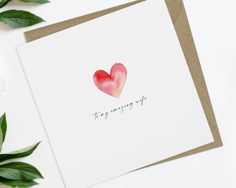 Wife Birthday Card, Simple Birthday Card Wife, Happy Birthday To My Wife Card, Birthday Card For Her, Simple Birthday Card, Wife Birthday