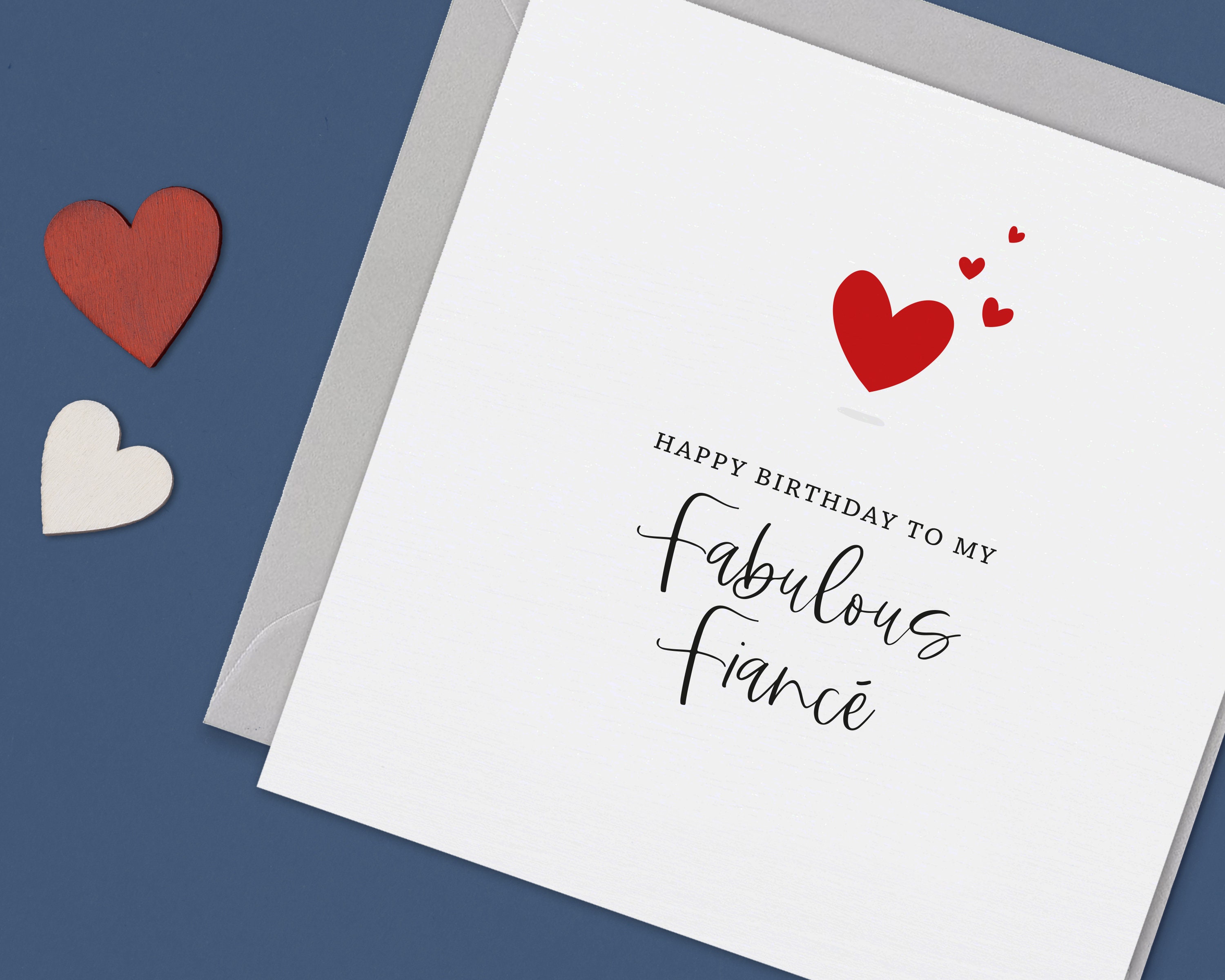 Fiance Birthday Card Birthday Card Fiance Fiancee Birthday Etsy UK