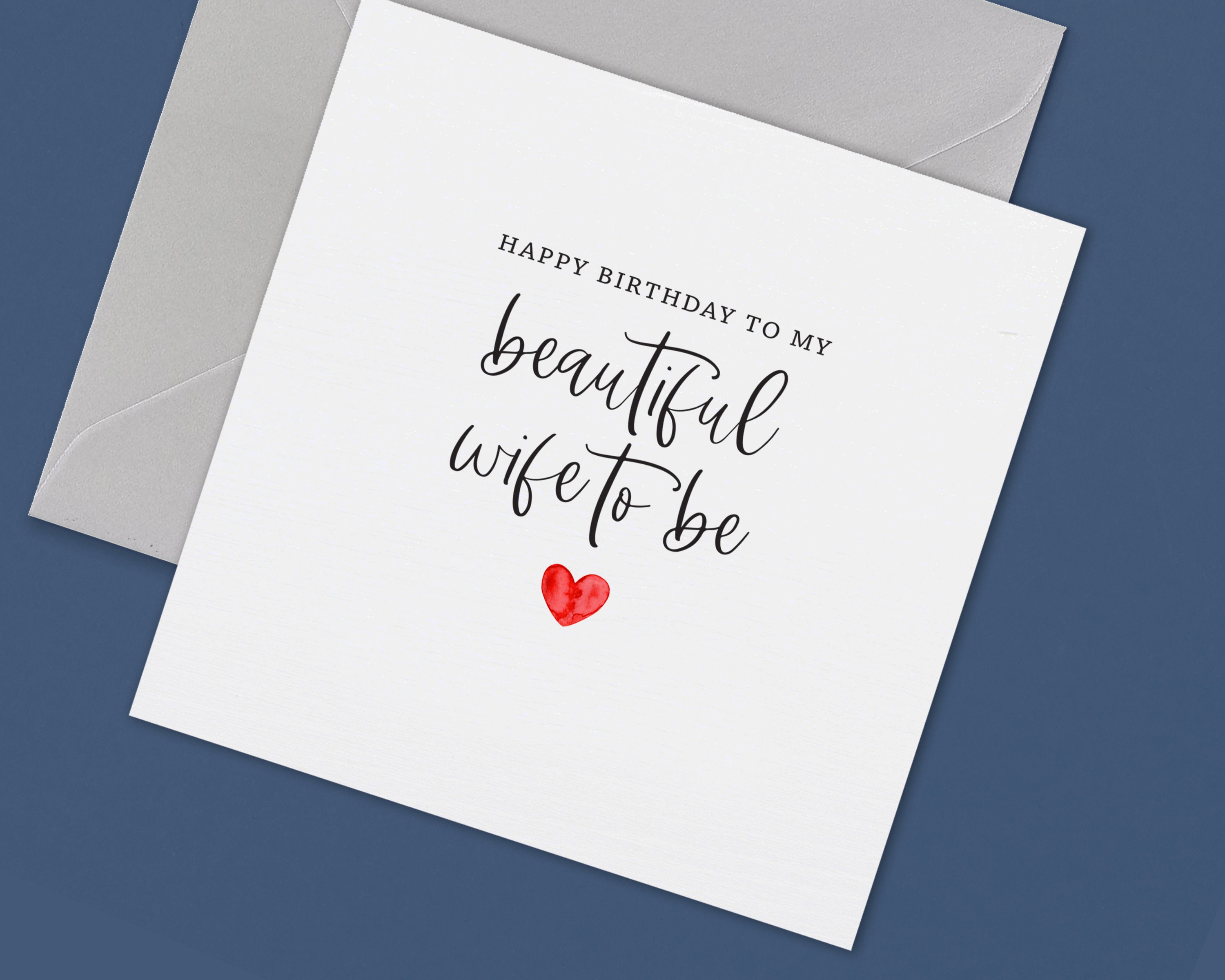 Fiance Birthday Card Birthday Card Fiancee Wife to Be - Etsy UK