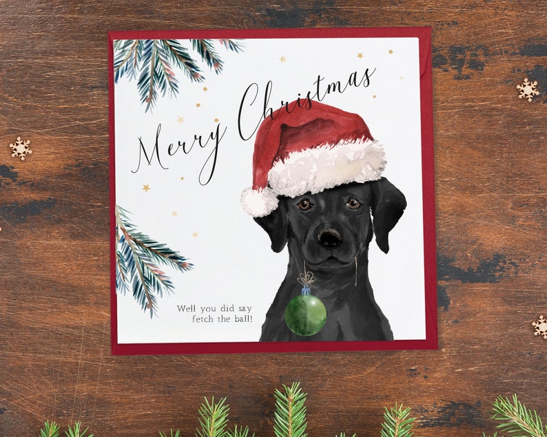 Black Labrador Christmas Card Black Lab Christmas Card Etsy UK