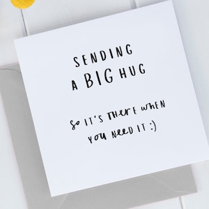 Sending A Hug Card, Sending Hugs Card, Thinking of You Card, Just Because Card, Thoughtful Card, Hugs Card, Positivity Card