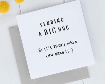Sending A Hug Card, Sending Hugs Card, Thinking of You Card, Just Because Card, Thoughtful Card, Hugs Card, Positivity Card