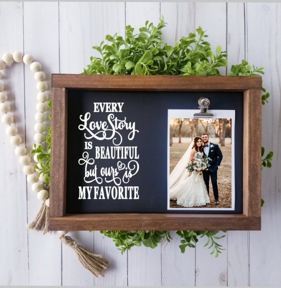 Love Frame All love stories are beautiful but ours is my favorite Photo Picture Boyfriend Girlfriend Husband Wife Romantic Gift Personalized Custom Names 