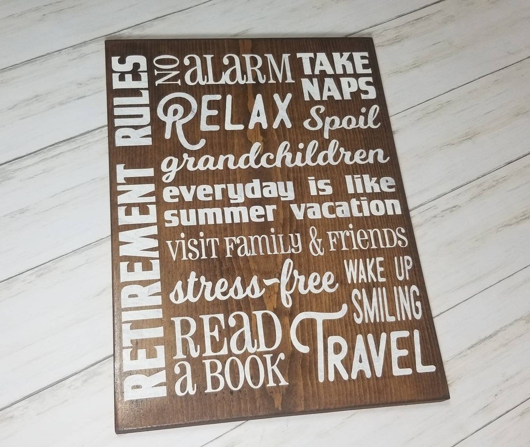 Retirement Rules Retirement Gift Retirement Sign - Etsy