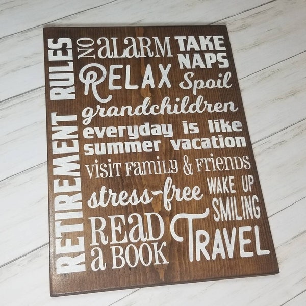 Retirement Rules, retirement gift, retirement sign