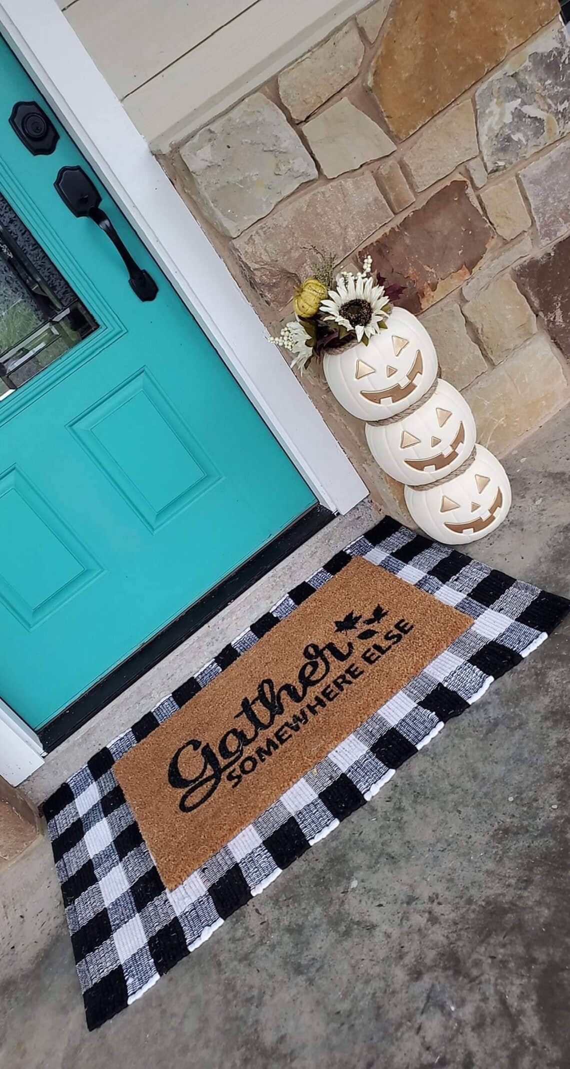 Gather Somewhere Else Door Mat Fall Decor Fall Doormat Etsy