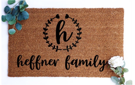 Last Name Door Mats Personalized Door Mat Custom Door Mat Farmhouse Door Mat Housewarming Gift