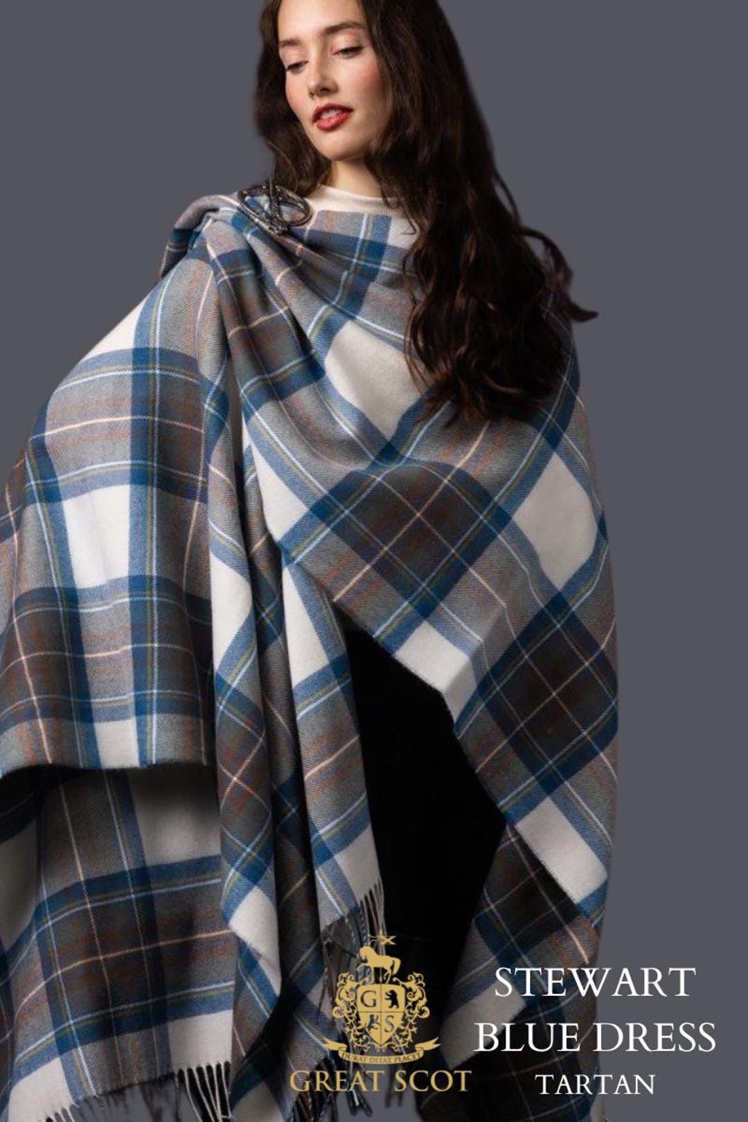 Highlander Ruana (stewart Blue Dress) | Extra Warmth - Etsy