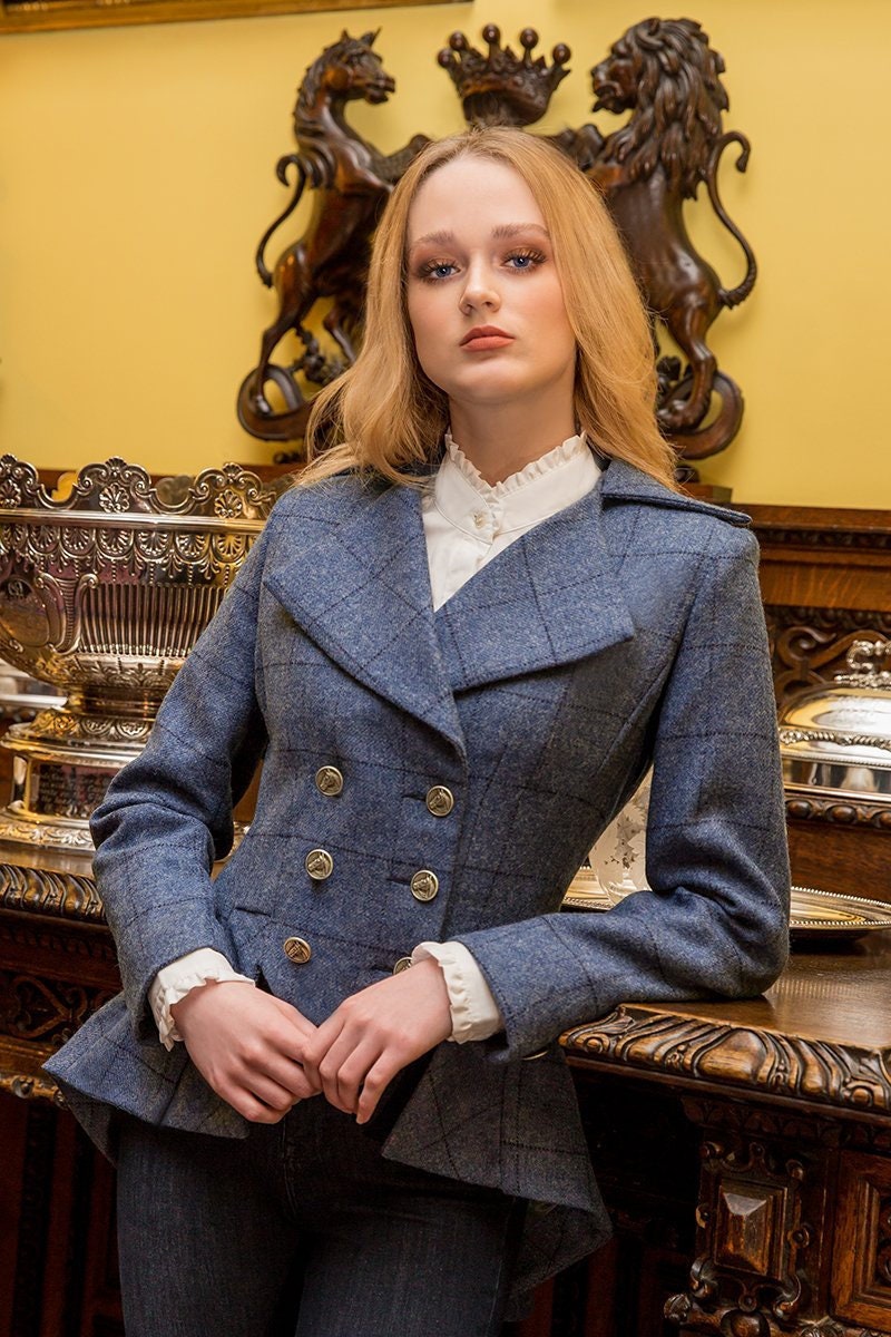 Lady Mary Jacket in Lossie Blue Tweed - Etsy UK