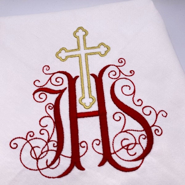 Holy basket blanket Easter, IHS symbol with cross, IMMEDIATE PURCHASE
