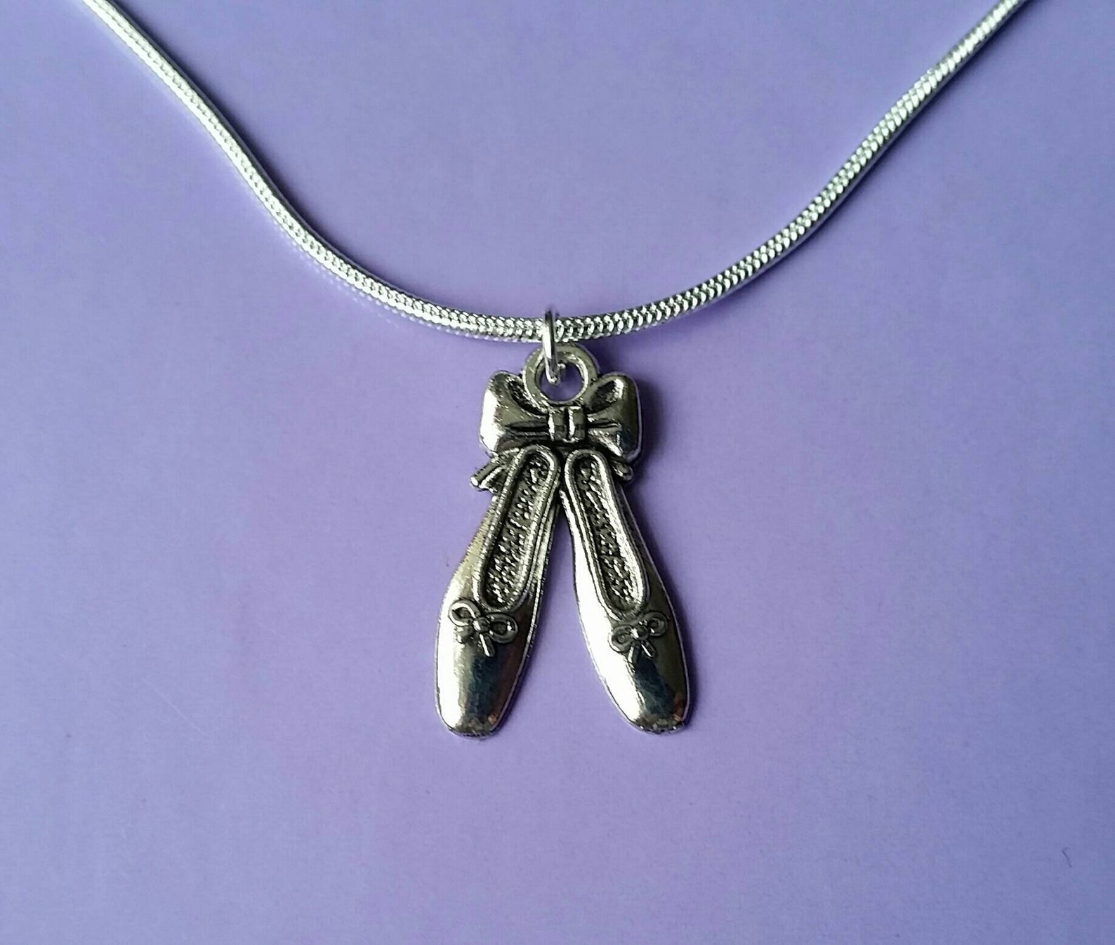 ballet slippers pendant necklace