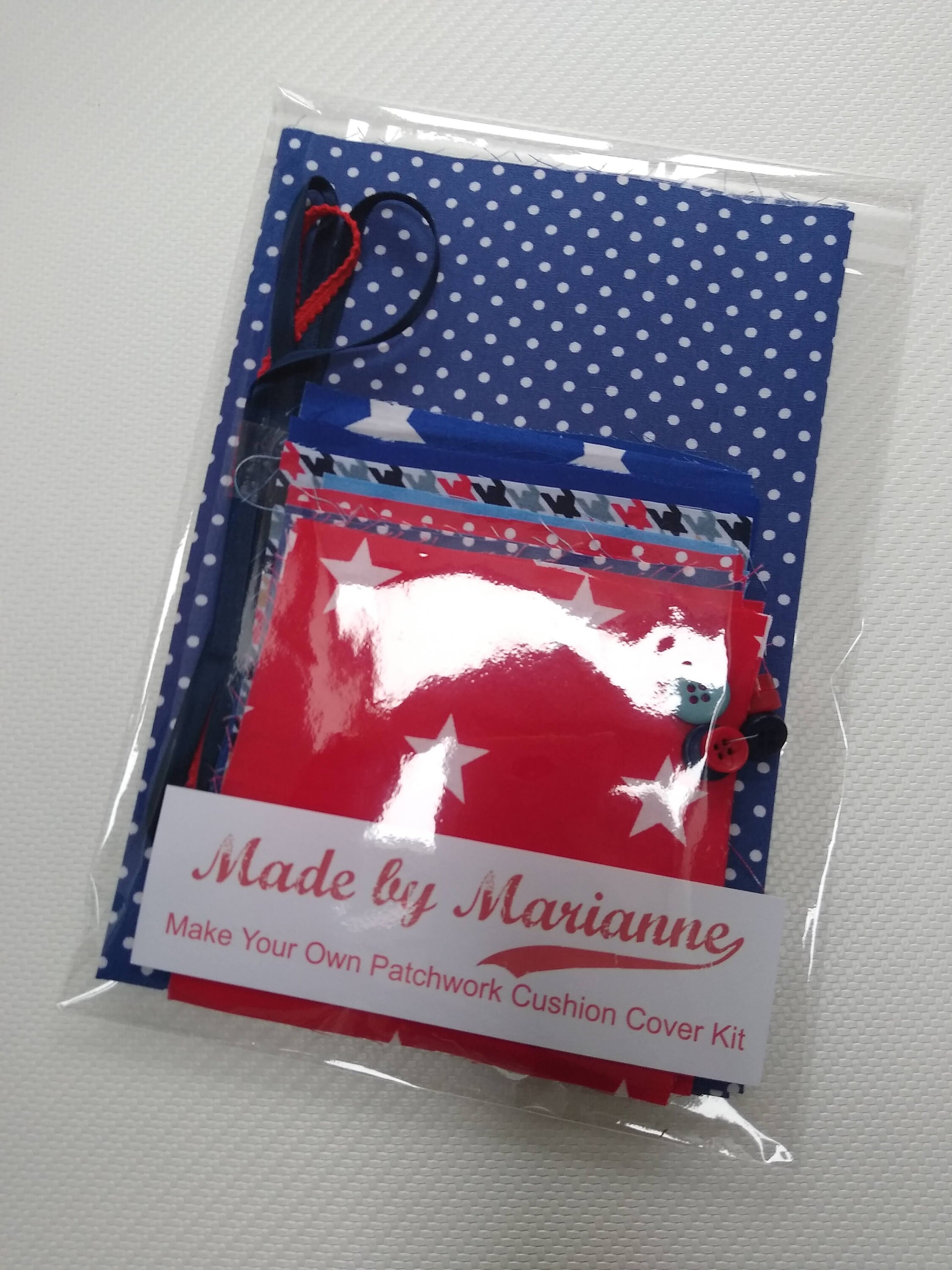 Make / Sew Your Own Patchwork Cushion Cover Kit Etsy UK