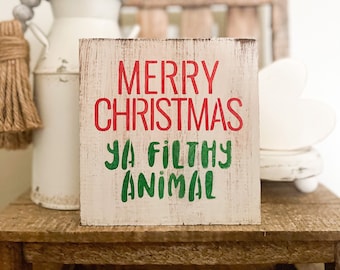 CHRISTMAS WOOD SIGN, Funny Christmas Sign, Tiered Tray Decor