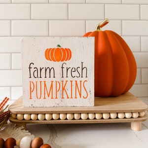 Pumpkin Decor, Fall Wood Signs, Tiered Tray Decor, Shelf Sitter Fall Decor, Farmhouse Fall