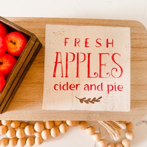 Apple Cider Sign, Apple Tiered Tray Decor, Fall Wood Sign, Farmhouse Decor