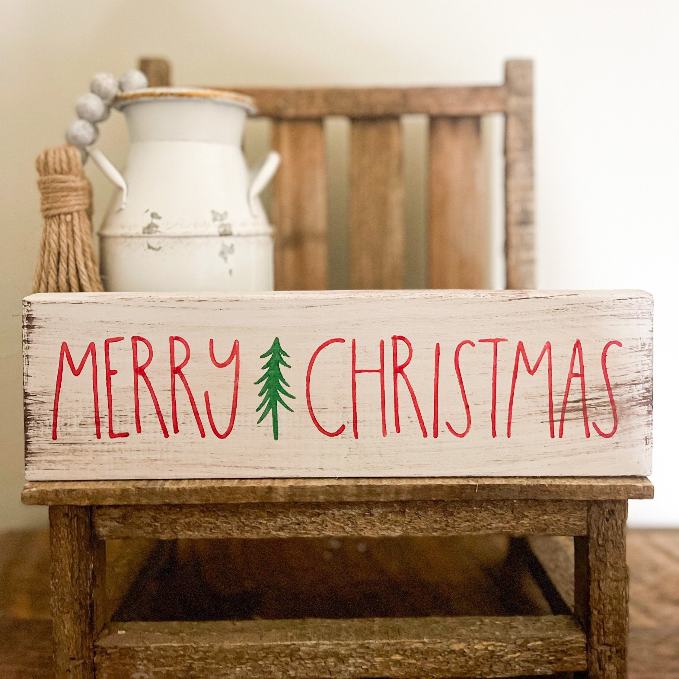 Weihnachtliches Tablett-Dekor Set – 11-teilig, Holz, Mit „Merry Christmas“ & Kevin-Motiv