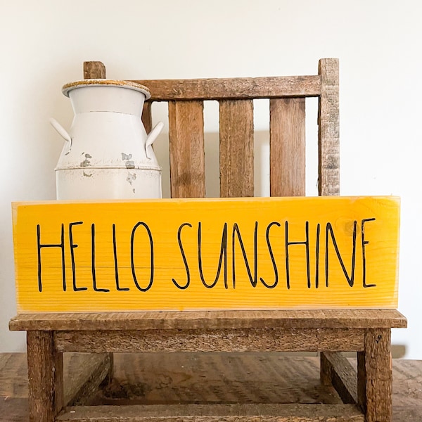 Hello Sunshine Sign, Summer Home Decor, Tiered Tray Decor, Sunshine Signs