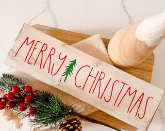 Gestuftes Tablett-Dekor „Merry Christmas“ – Rustikale Holzschilder Mit Kevin & Dieben Für Weihnachts-Deko