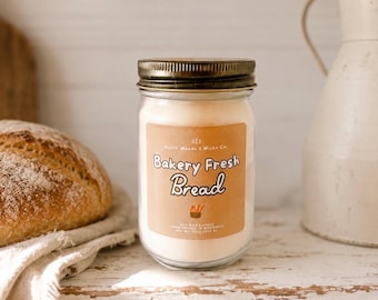 Bakery Fresh Bread Soy Candle | Warm Buttery Dough Scent, Cozy Kitchen Home Fragrance