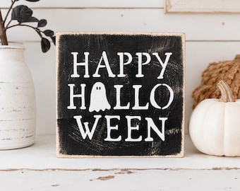 Happy Halloween Mini Sign | Halloween Tiered Tray Decor