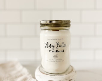 Cornbread Candle, Bakery Candles, Honey Butter, Soy Wax Candle, Wooden Wick