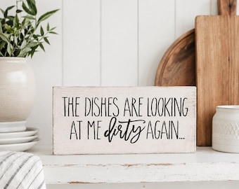 Dirty Dishes Sign | Funny Kitchen Decor